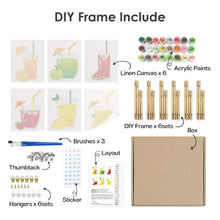 Carica l&#39;immagine nel visualizzatore di Gallery, Dipingere con i numeri – Set di 6 tele | Bevande alla frutta