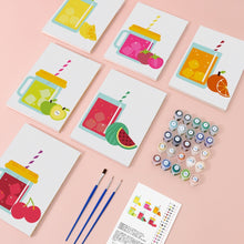 Carica l&#39;immagine nel visualizzatore di Gallery, Dipingere con i numeri – Set di 6 tele | Succhi di frutta in barattolo
