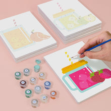 Carica l&#39;immagine nel visualizzatore di Gallery, Dipingere con i numeri – Set di 6 tele | Succhi di frutta in barattolo
