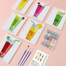 Carica l&#39;immagine nel visualizzatore di Gallery, Dipingere con i numeri – Set di 6 tele | Bevande frizzanti alla frutta