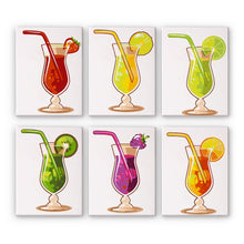 Carica l&#39;immagine nel visualizzatore di Gallery, Dipingere con i numeri – Set di 6 tele | Cocktail alla frutta Figured&#39;Art