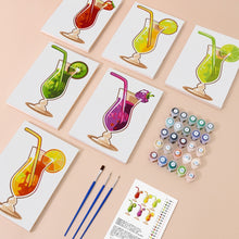 Carica l&#39;immagine nel visualizzatore di Gallery, Dipingere con i numeri – Set di 6 tele | Cocktail alla frutta