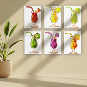 Dipingere con i numeri – Set di 6 tele | Cocktail alla frutta