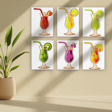 Carica l&#39;immagine nel visualizzatore di Gallery, Dipingere con i numeri – Set di 6 tele | Cocktail alla frutta