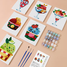 Carica l&#39;immagine nel visualizzatore di Gallery, Dipingere con i numeri – Set di 6 tele | Coppe gelato