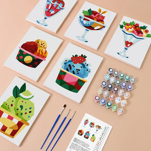 Dipingere con i numeri – Set di 6 tele | Coppe gelato