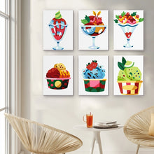 Carica l&#39;immagine nel visualizzatore di Gallery, Dipingere con i numeri – Set di 6 tele | Coppe gelato