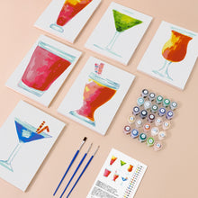 Carica l&#39;immagine nel visualizzatore di Gallery, Dipingere con i numeri – Set di 6 tele | Cocktail colorati
