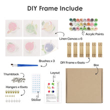 Carica l&#39;immagine nel visualizzatore di Gallery, Dipingere con i numeri – Set di 6 tele | Bevande rinfrescanti colorate