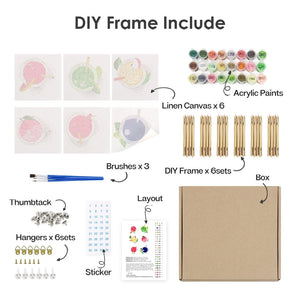 Dipingere con i numeri – Set di 6 tele | Bevande rinfrescanti colorate