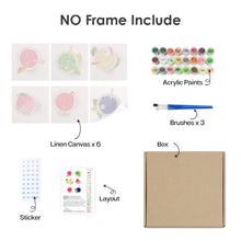 Carica l&#39;immagine nel visualizzatore di Gallery, Dipingere con i numeri – Set di 6 tele | Bevande rinfrescanti colorate