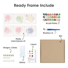 Carica l&#39;immagine nel visualizzatore di Gallery, Dipingere con i numeri – Set di 6 tele | Bevande rinfrescanti colorate