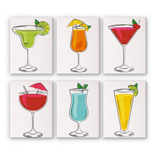 Carica l&#39;immagine nel visualizzatore di Gallery, Dipingere con i numeri – Set di 6 tele | Cocktail classici Figured&#39;Art