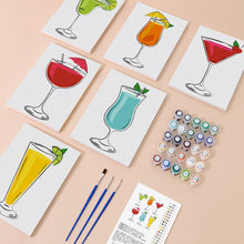 Carica l&#39;immagine nel visualizzatore di Gallery, Dipingere con i numeri – Set di 6 tele | Cocktail classici