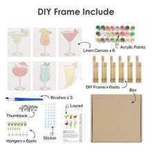 Carica l&#39;immagine nel visualizzatore di Gallery, Dipingere con i numeri – Set di 6 tele | Cocktail classici