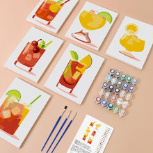 Carica l&#39;immagine nel visualizzatore di Gallery, Dipingere con i numeri – Set di 6 tele | Cocktail tropicali