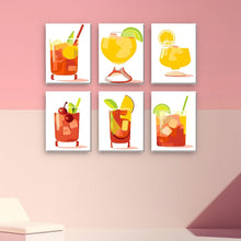 Carica l&#39;immagine nel visualizzatore di Gallery, Dipingere con i numeri – Set di 6 tele | Cocktail tropicali