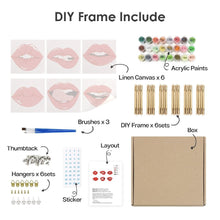 Carica l&#39;immagine nel visualizzatore di Gallery, Dipingere con i numeri – Set di 6 tele | Labbra rosse