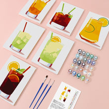 Carica l&#39;immagine nel visualizzatore di Gallery, Dipingere con i numeri – Set di 6 tele | Cocktail estivi vivaci