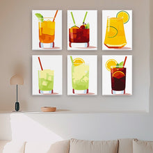 Carica l&#39;immagine nel visualizzatore di Gallery, Dipingere con i numeri – Set di 6 tele | Cocktail estivi vivaci