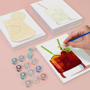 Dipingere con i numeri – Set di 6 tele | Cocktail estivi vivaci