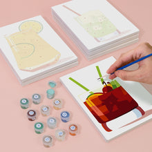 Carica l&#39;immagine nel visualizzatore di Gallery, Dipingere con i numeri – Set di 6 tele | Cocktail estivi vivaci