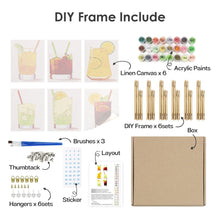 Carica l&#39;immagine nel visualizzatore di Gallery, Dipingere con i numeri – Set di 6 tele | Cocktail estivi vivaci