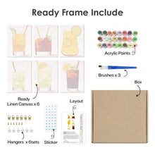 Carica l&#39;immagine nel visualizzatore di Gallery, Dipingere con i numeri – Set di 6 tele | Cocktail estivi vivaci