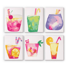 Carica l&#39;immagine nel visualizzatore di Gallery, Dipingere con i numeri – Set di 6 tele | Bevande tropical pop Figured&#39;Art