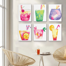 Carica l&#39;immagine nel visualizzatore di Gallery, Dipingere con i numeri – Set di 6 tele | Bevande tropical pop