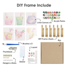 Carica l&#39;immagine nel visualizzatore di Gallery, Dipingere con i numeri – Set di 6 tele | Bevande tropical pop