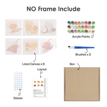 Carica l&#39;immagine nel visualizzatore di Gallery, Dipingere con i numeri – Set di 6 tele | Succhi salutari