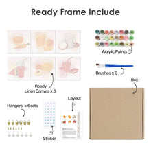 Carica l&#39;immagine nel visualizzatore di Gallery, Dipingere con i numeri – Set di 6 tele | Succhi salutari