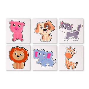 Dipingere con i numeri – Set di 6 tele | Animali carini Figured'Art
