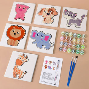 Dipingere con i numeri – Set di 6 tele | Animali carini