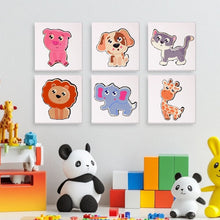 Carica l&#39;immagine nel visualizzatore di Gallery, Dipingere con i numeri – Set di 6 tele | Animali carini