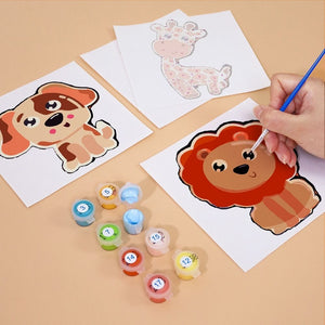 Dipingere con i numeri – Set di 6 tele | Animali carini