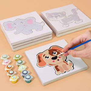Dipingere con i numeri – Set di 6 tele | Animali carini