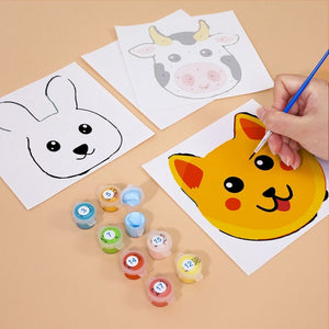 Dipingere con i numeri – Set di 6 tele | Facce di animali carini