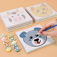 Carica l&#39;immagine nel visualizzatore di Gallery, Dipingere con i numeri – Set di 6 tele | Facce di animali carini