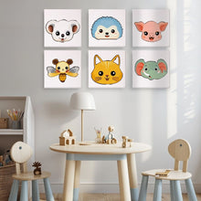 Carica l&#39;immagine nel visualizzatore di Gallery, Dipingere con i numeri – Set di 6 tele | Facce di animali carini 2