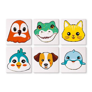 Dipingere con i numeri – Set di 6 tele | Facce di animali carini 3 Figured'Art