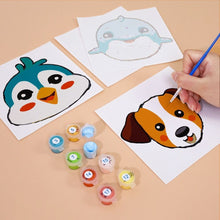 Carica l&#39;immagine nel visualizzatore di Gallery, Dipingere con i numeri – Set di 6 tele | Facce di animali carini 3
