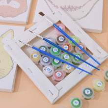 Carica l&#39;immagine nel visualizzatore di Gallery, Dipingere con i numeri – Set di 6 tele | Facce di animali carini 3