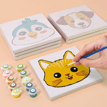 Carica l&#39;immagine nel visualizzatore di Gallery, Dipingere con i numeri – Set di 6 tele | Facce di animali carini 3