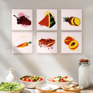 Dipingere con i numeri – Set di 6 tele | Frutta e verdura