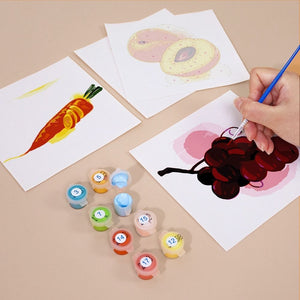 Dipingere con i numeri – Set di 6 tele | Frutta e verdura