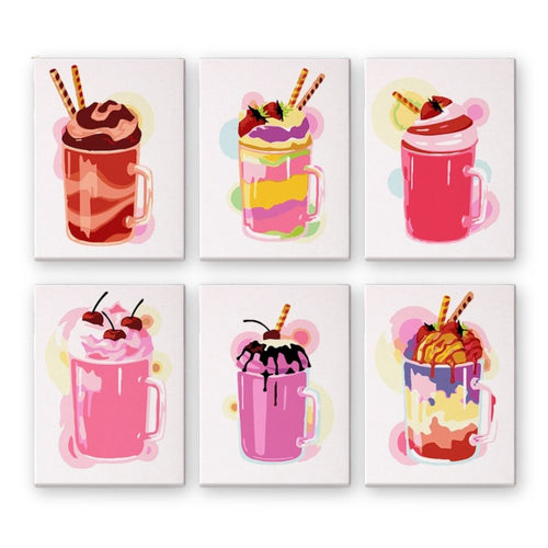 Dipingere con i numeri – Set di 6 tele | Frappè Figured'Art