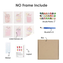 Carica l&#39;immagine nel visualizzatore di Gallery, Dipingere con i numeri – Set di 6 tele | Frappè