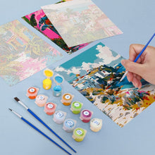 Carica l&#39;immagine nel visualizzatore di Gallery, Dipingere con i numeri – Set di 6 tele | Scorci mediterranei